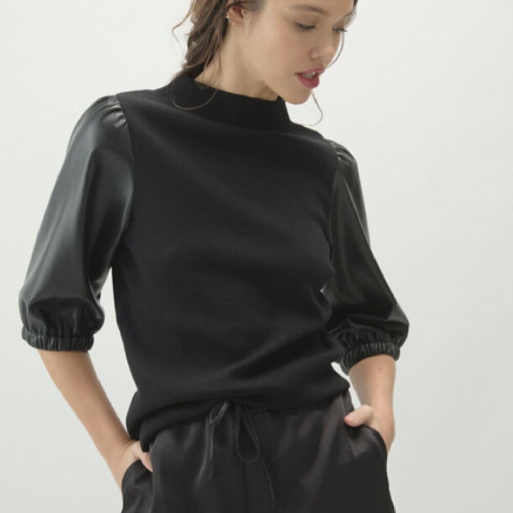 MELISSA NEPTON MARLEE TOP IN BLACK Size SMall